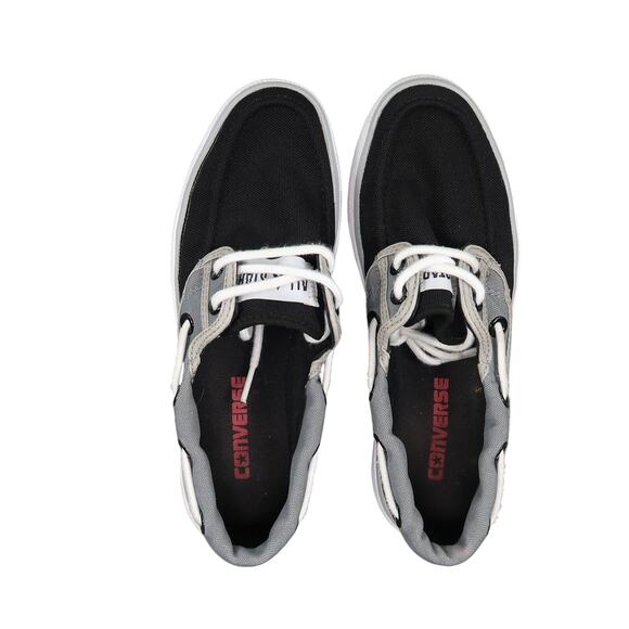 Converse Shoes Womens 6 Boat Sneakers 2 Eye Casual Lightweight Moc Black Gray - Picture 6 of 12